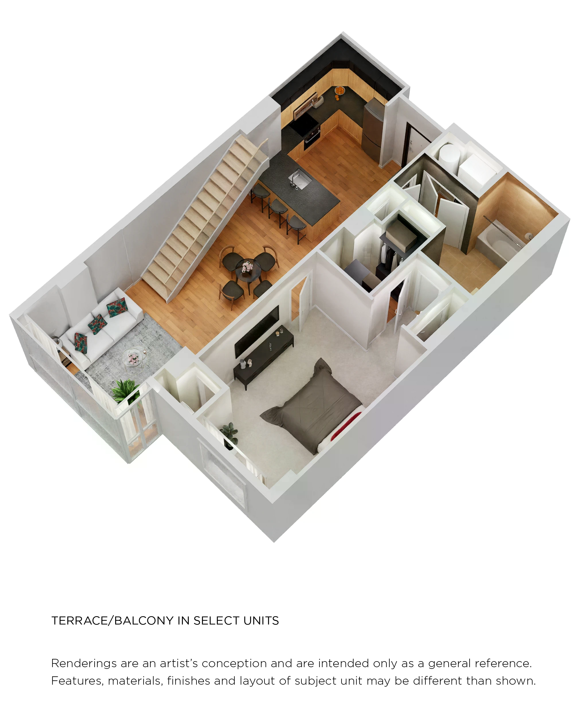 Floor plan for 2 beds, 2 baths, 1298 sqft